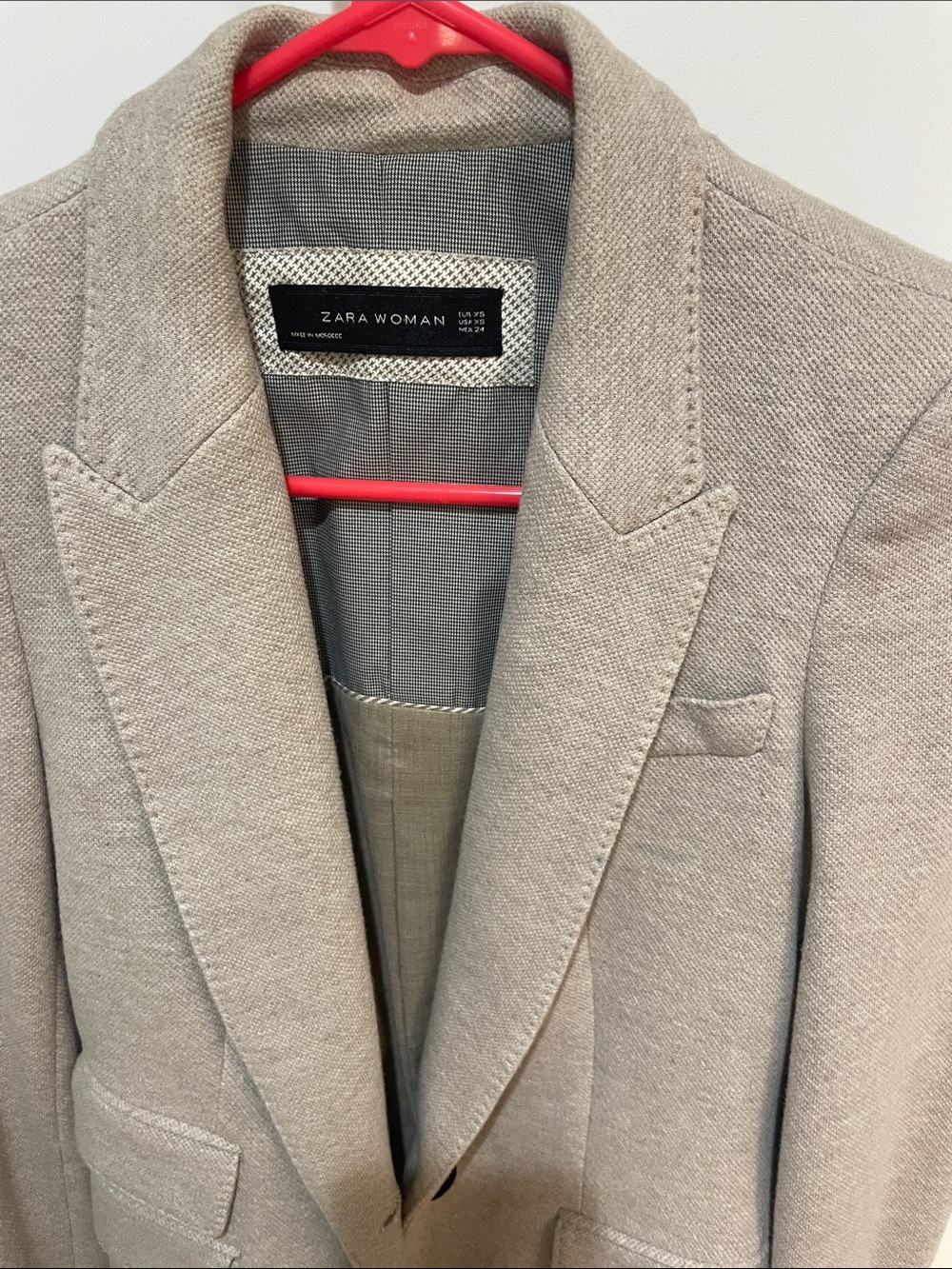 ZARA Women's Light Taupe Textured Blazer